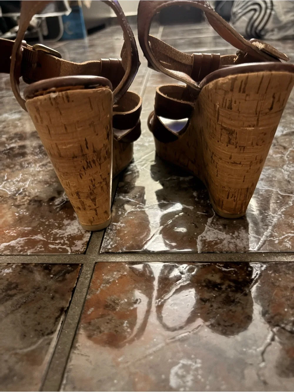 DV by Dolce Vita Cognac Brown Leather Strappy Heeled Sandals